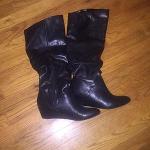 Black boots knee high